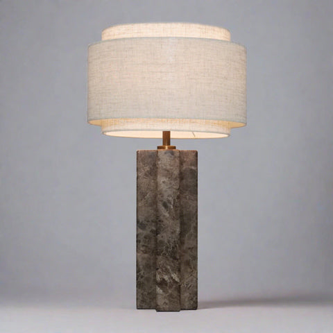 Takai Marble Table Lamp, Brown/Beige